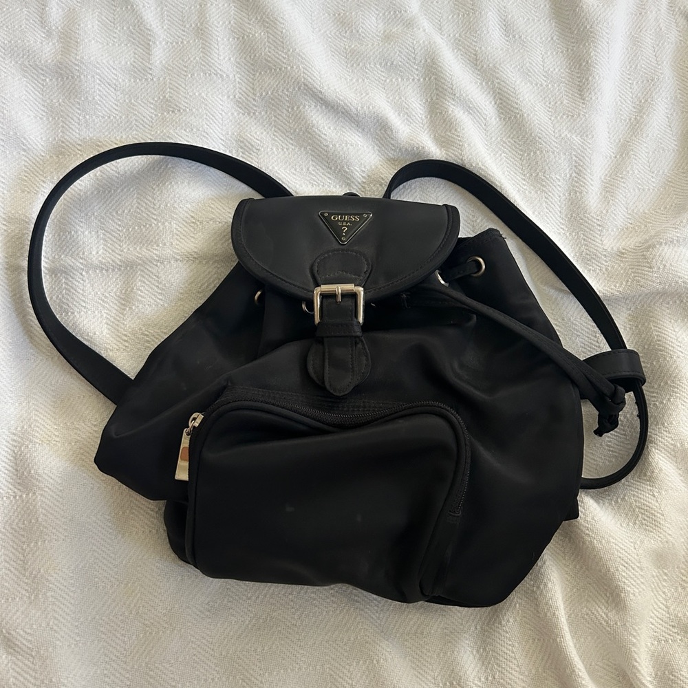 90s Guess Black Nylon Backpack